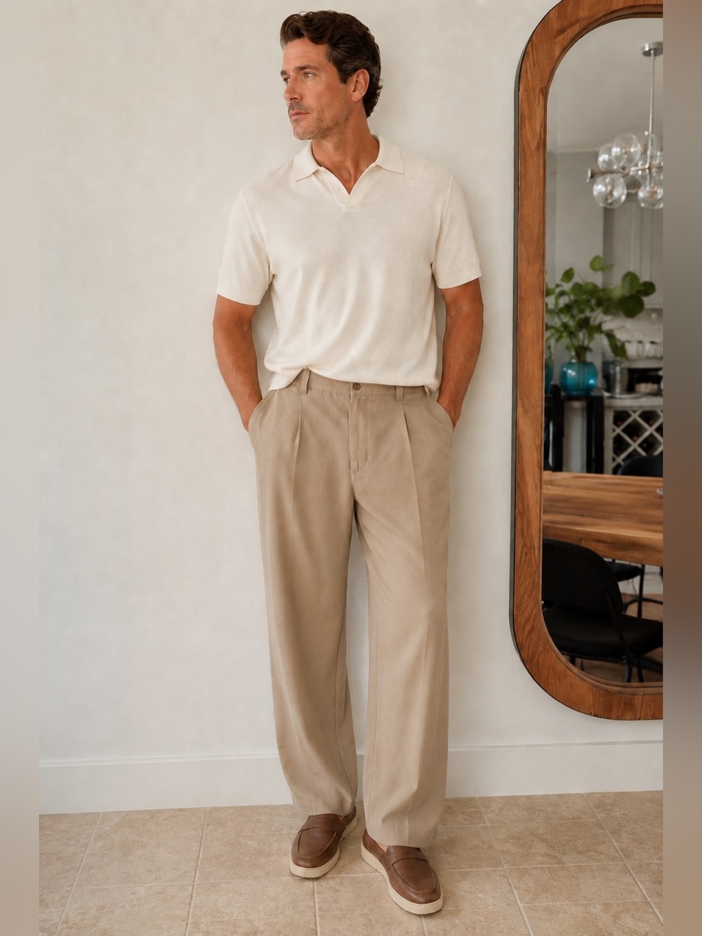 Tommy Bahama 100%Silk Tan Chinos
